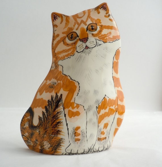 Orange Tabby Cat Vase by Nina Lyman Very Cute by AtomicAlley