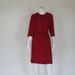 Vintage1960s Dress - 60s Cherry Red Wool Boucle - Mad Men L