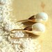 Pearls and gold earrings - real Majorica perfect white pearls