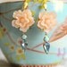 Peach aqua and blue Earrings shabby chic vintage style
