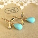 Tiffany Pearls and gold earrings - real gold field earrings with Majorica perfect Turquoise pearls
