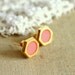 Peach gold stud earring -petit elegant 14k gold coated post earrings