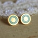 Mint gold stud earring -petit elegant 14k gold coated post earrings