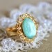 Minti seafoam lace ring - stunning elegant 22 k plated gold