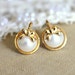 Gold post earrings - 16K Gold Plated, real swarovski pearls with.925 Sterling Silver Post.