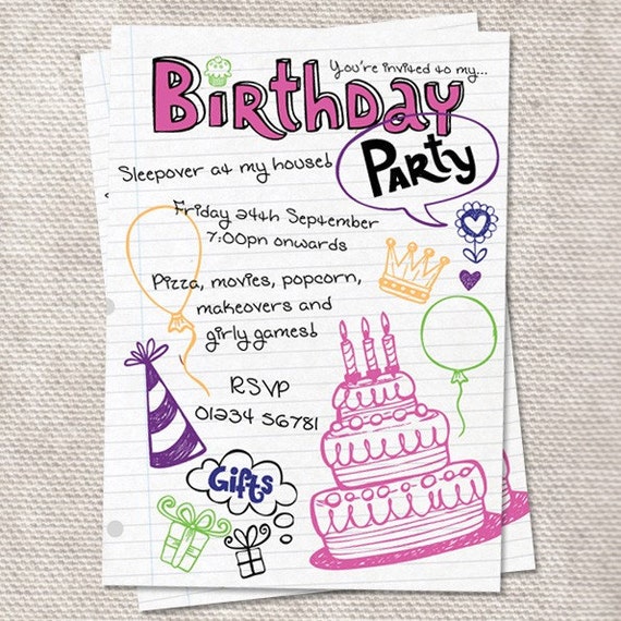 Teenage Girl Invitations 3