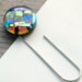 Magnet Paper Holder, Refrigerator Magnet, Dichroic Fused Glass, Large Paper Clip, To Do List Holder, Abstract, Colorful Gift (Item 50038-A)