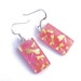 Dragonfly, Dichroic Earrings, Fused Glass Jewelry, Pink and Gold, Nature, Outdoors, Insect, Pastel, Sterling Silver Hooks (Item 30249-E)