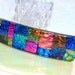Large French Barrette, Abstract, Dichroic Glass Barrette, Mosaic, Fused Glass Hair Accessory, Colorful Rainbow, Patchwork (Item 50059-A)