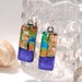 Dichroic Earrings, Fused Glass Jewelry, Rectangle, High Fashion, Colorful, Bright, Bold, Abstract, Mosaic (Item 30396-E)