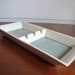 Vintage Hyalyn Ashtray Mid Century Modern Atomic Unique Porcelain with Aqua Lines