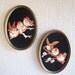 Reserved for Sarahjokim81 Cute Little Fancy Birds Embroidered Velvet Wall Hanging Pair