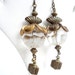 Brass Earrings Glass Jewelry Vintage Style Jewellery Winter Gift Ice Shopping Vintage Beadcaps Clear Dangle