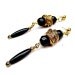 Black Earrings Yellow Gold Jewelry Chunky Jewellery Funky Dangle Trendy Unique Fashion Long
