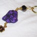 Purple Keychain Turquoise Gemstone Women Accessories Unique Chunky Gift Ideas Key Ring Gold Flower Charm