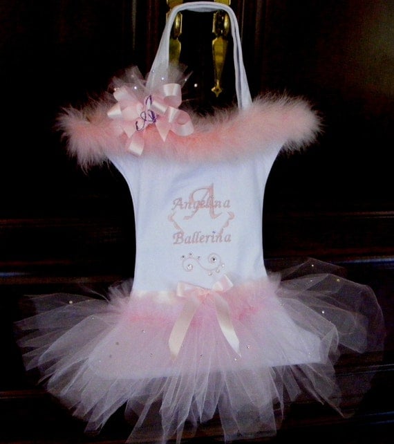 Items similar to Personalized Ballet Tutu Dance Bag with Swarovski