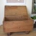 Vintage Wood Box Fruit Crate with legs and hinged lid