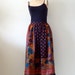 1980s Silk Skirt / Boho Peasant Paisley Print A-Line Skirt / Vintage Fashion