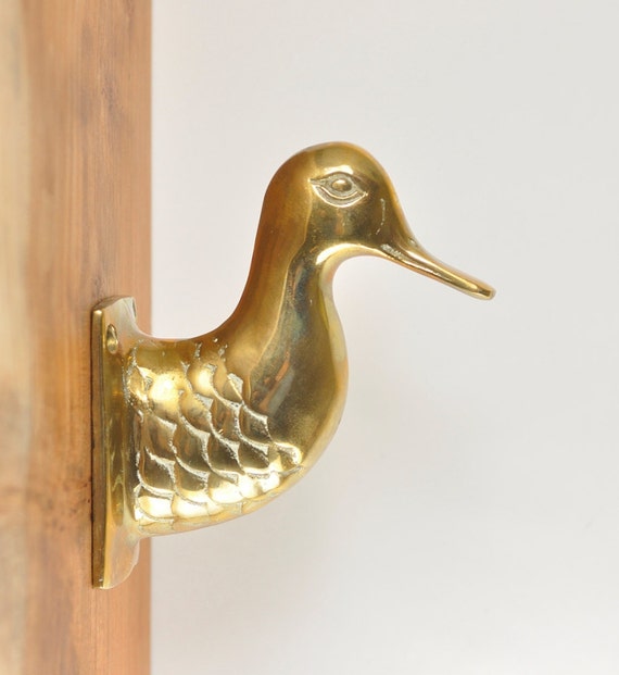 Vintage Brass Duck Hook Wall Mount