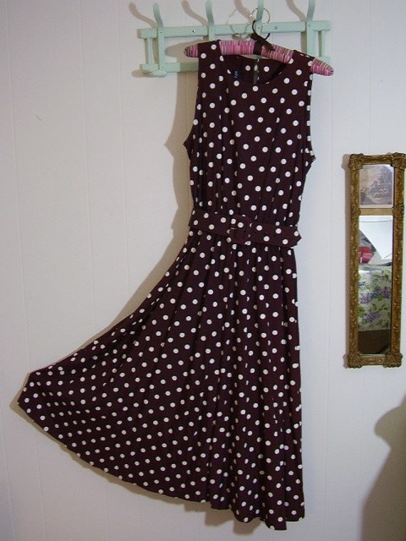 Brown and White Polka Dot dress Julia Roberts by kikisthisandthat
