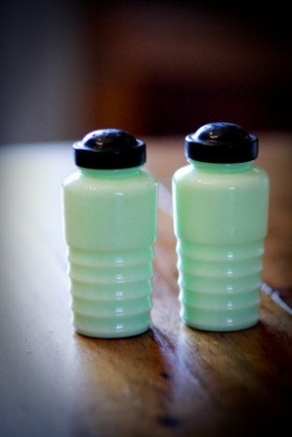 Vintage Jadeite Salt and Pepper Shakers