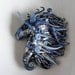 Electric Blue and silver unicorn head pendant