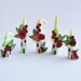 Fairy village miniature in red, green and yellow colours handmade from polymer clay