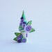 Fairy house miniature in lilac, purple and lime green handmade from polymer clay