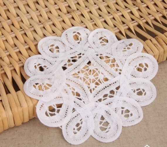 Items similar to 2Pcs Lace Fabric Doily Trim Lace Fabric Trim