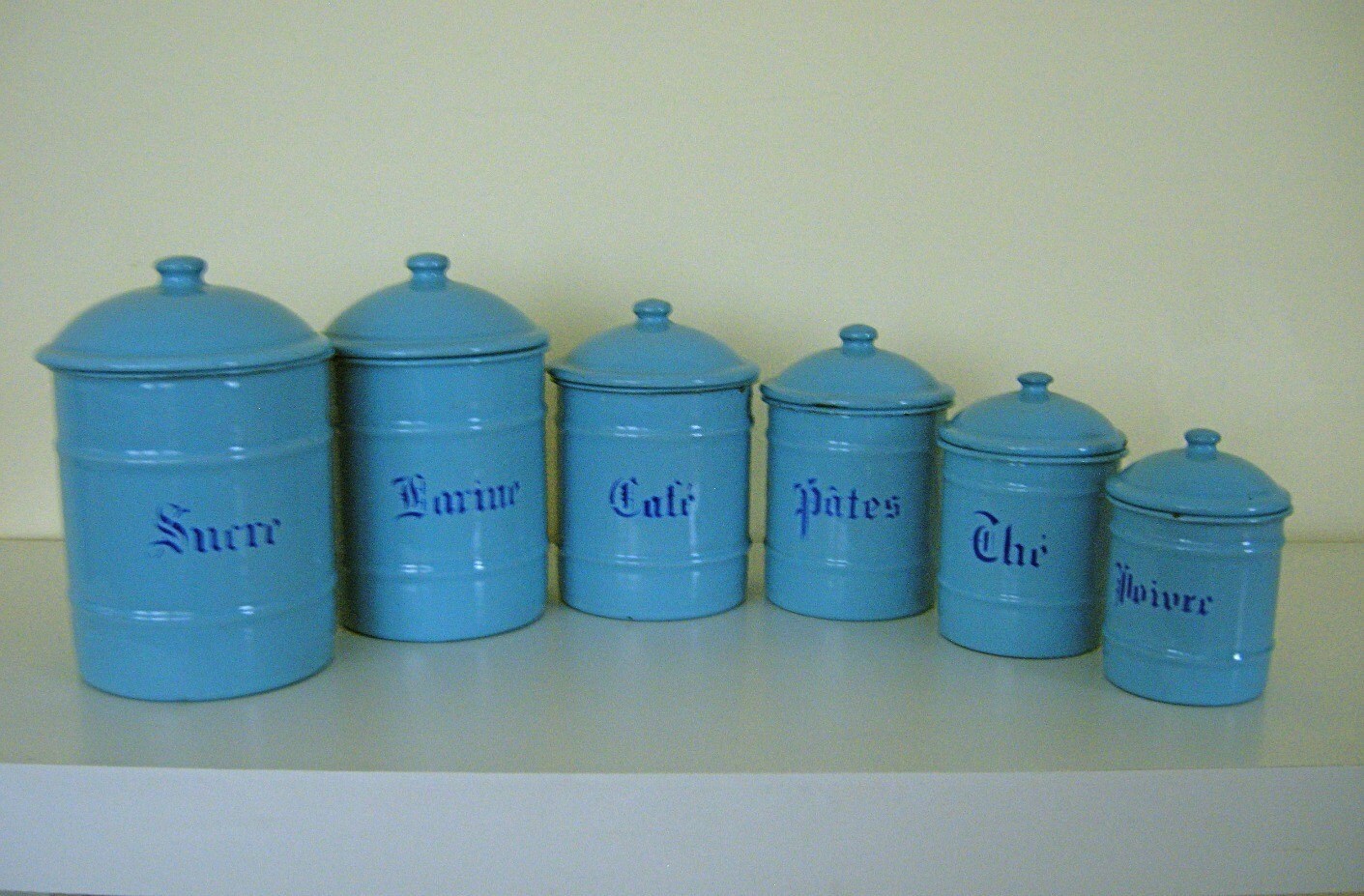 Enamelware French Canisters Blue