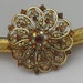 20 percent off sale--Lovely Vintage---Rhinestone Floral Gold-Tone Brooch--- Wire Wrapped Design