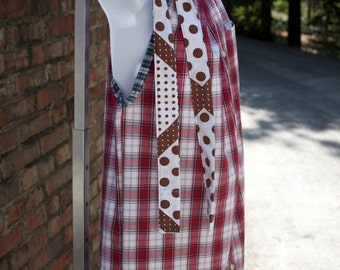 CUSTOM - Pick Your Colors / Patterns - Repurposed, Upcycled Shirt Halter Dress - Spring / Summer Funky Festival Hippie Boho Dress / Tunic
