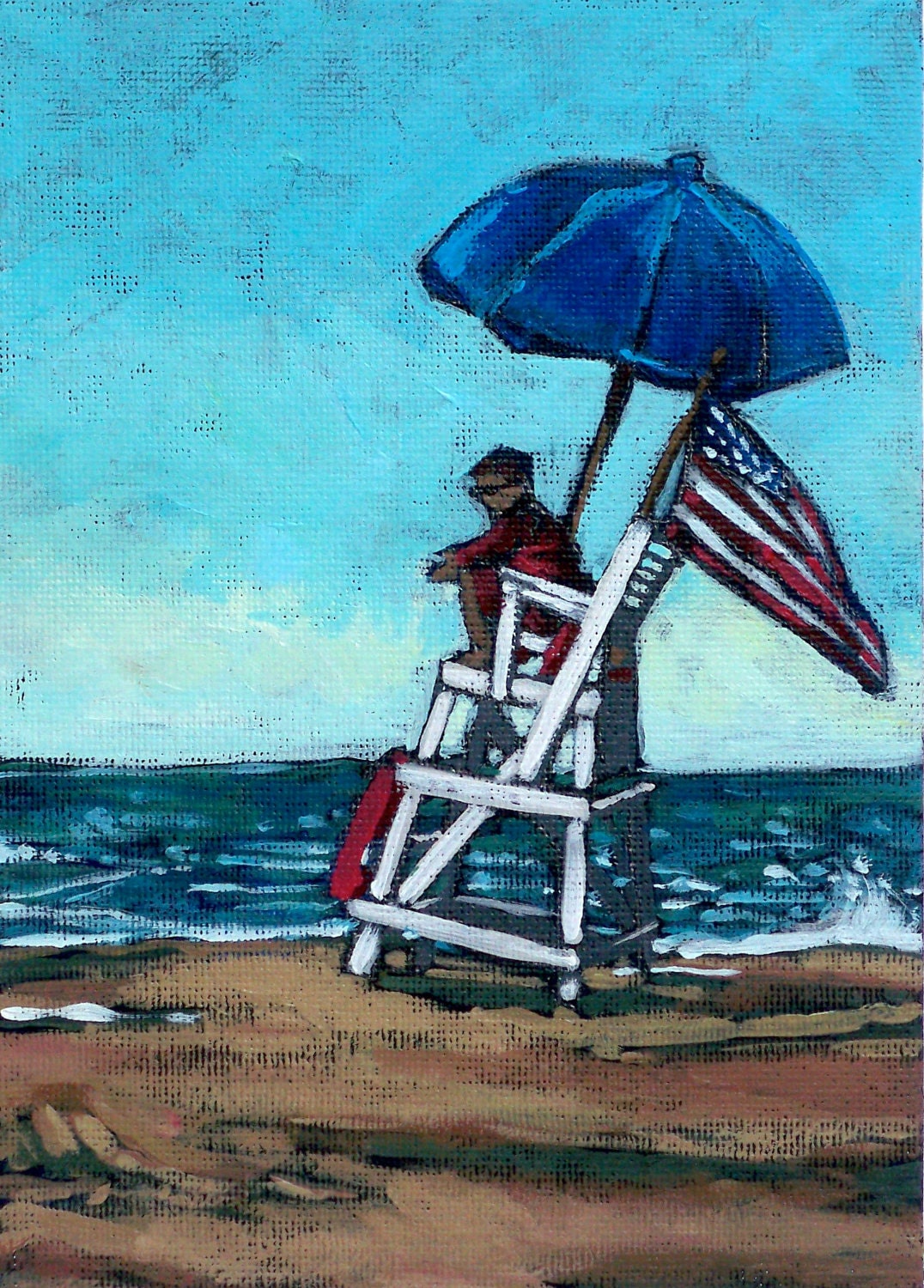 Beach Lifeguard Chair Ocean City Maryland Original Acrylic