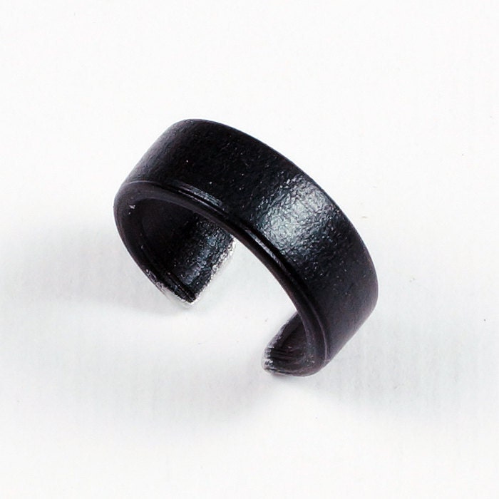Black Ear Cuff Aluminum by ShutUpAndCuffMe on Etsy