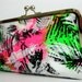 80s Baby- Framed Clutch Purse, neon clutch, purse, party,trendy, gifts under 30, funky, retro, pink, green, black, fleece