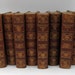 Brown Leather Antique Vintage Book Collection Instant Collection of Decorative Books for Wedding Decor, Home Decor, and Photo Props 1910