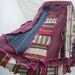 Patchwork, knit / sweater SKIRT with fuschia accents, no.128