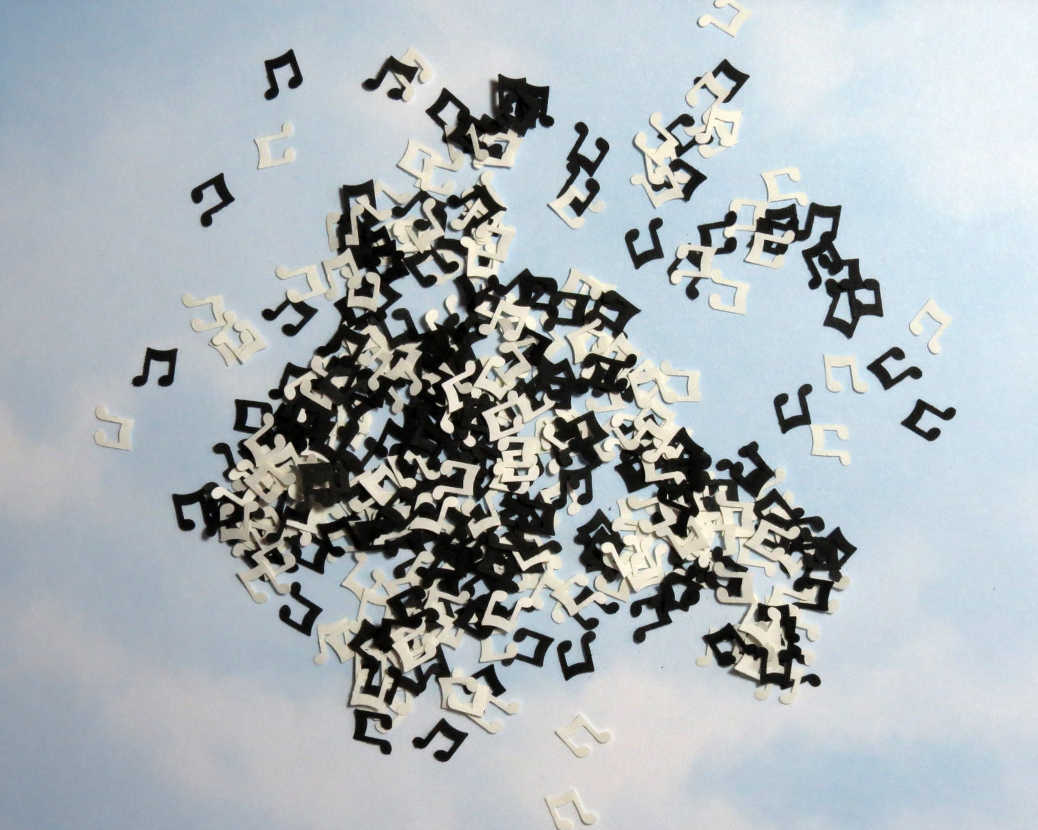 Music Note Confetti Symbol 600 Pieces Black White