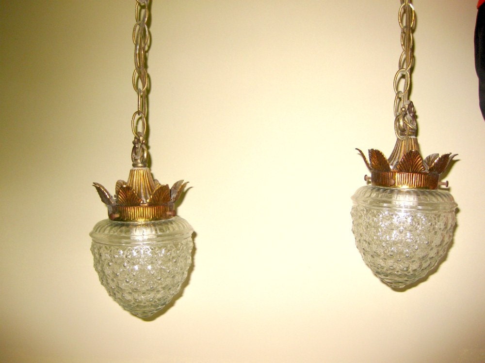 Vintage Double Swag Light Fixture 70s