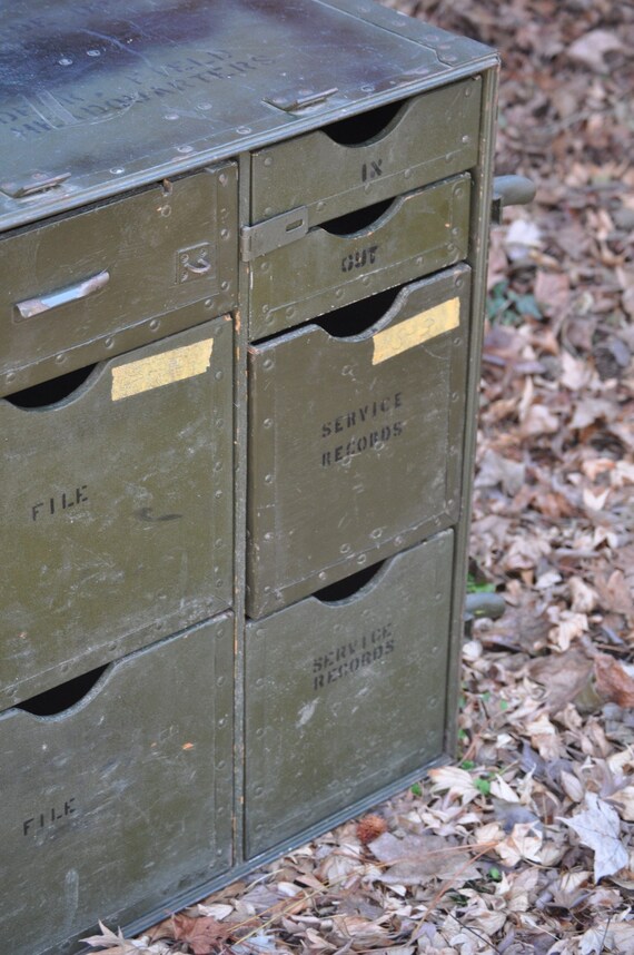 Vintage WWII US Military Field Desk Headquarters