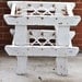 Reserved for Rooterbug: Chippy Vintage Bench. Coastal White Chippy Paint Vintage Stool Bench Ottoman