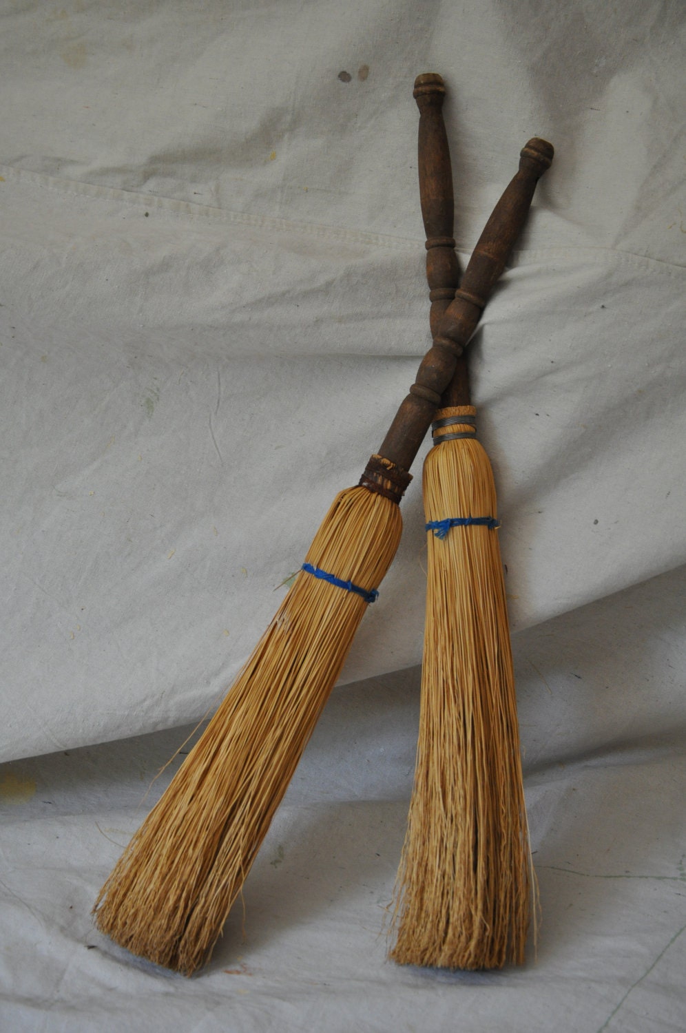 Antique Corn Brooms / Amish Fireplace Sweeps / Vintage