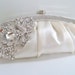 white satin bridal clutch