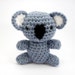 Amigurumi Koala Bear - Pocket the Koala Bear - Handmade Gray crocheted animal plush.