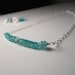 Genuine Aquamarine Gemstone Line Necklace in Sterling Silver, Women's Minimalist Fashion Accessory March Birthstone Gift