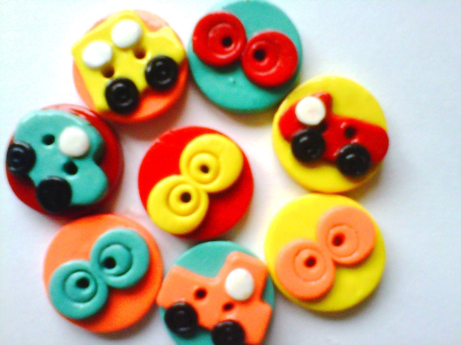 Button Tiny Toy Cars polymer clay buttons 8