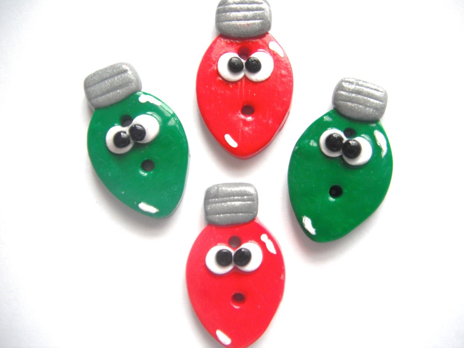 Button Christmas Lights handmade polymer clay buttons 4