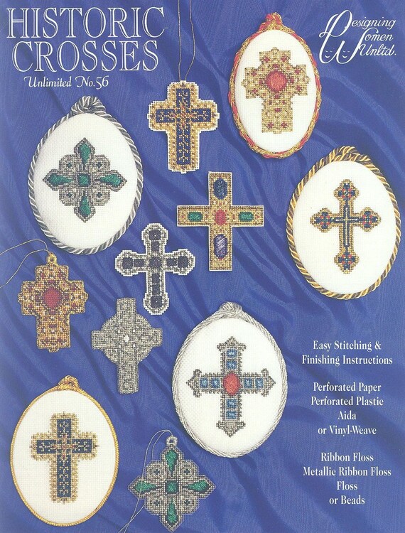 CHRISTIAN CROSSES in Counted Cross Stitch Ribbon Floss