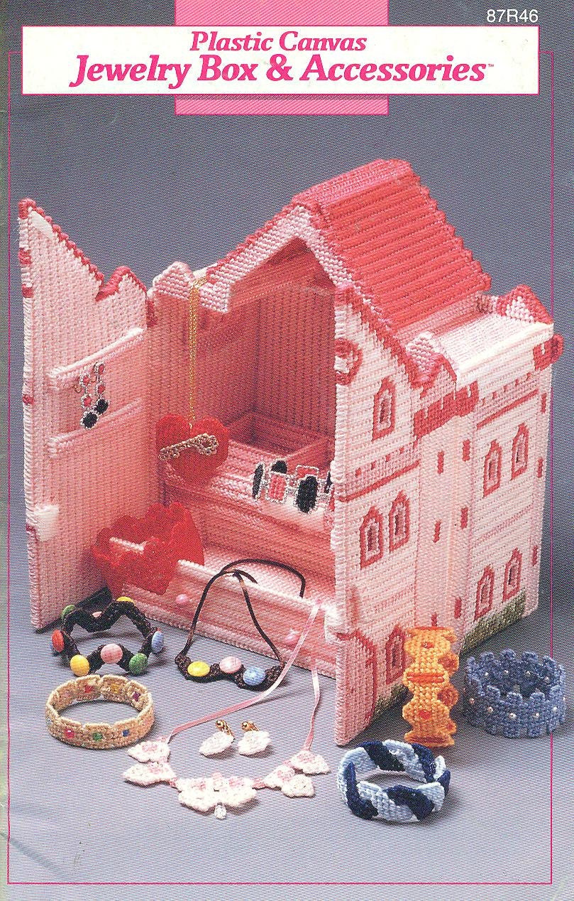 Annie's Attic Plastic Canvas Book CASTLE JEWELRY BOX and