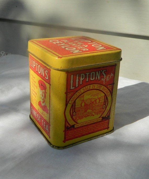 Vintage Lipton's Tea Tin by OakAndCrowSundries on Etsy